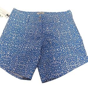 Adidas Blue Geo Athletic Golf Shorts Women's Size 4 NWT